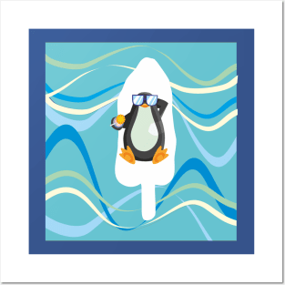 Wintery summer and penguin Posters and Art